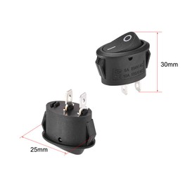 sourcing map Boat Rocker Switch Oval Toggle Switch 2 Pins On/Off AC250V/6A 125V/10A