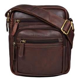 STILORD 'Fabian' Umhängetasche Leder Klein 9,7 Zoll Tablettasche für Herren Damen Leder Vintage Schultertasche DIN A5 Crossbody Bag Echtleder, Farbe:cognac - dunkelbraun