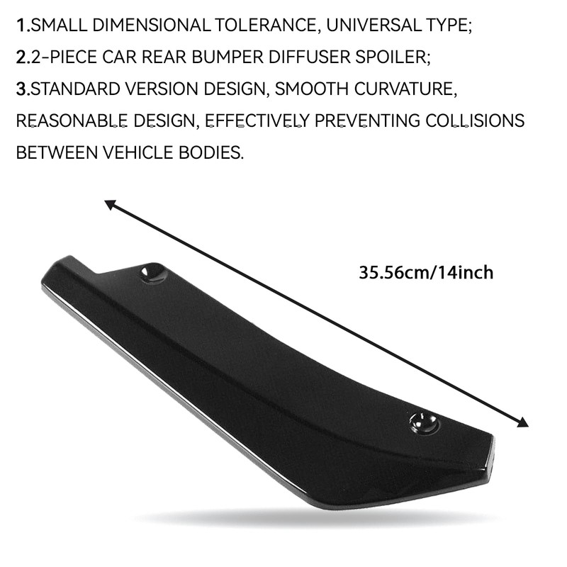CCOQ 2PCS Car Rear Bumper Diffuser Kit, Anti-Collision Shark Fin