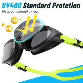 Swimming Goggles Clear Vision Anti Fog Anti UV Waterproof -Comfortable Swim Goggles for Adult Men Women Teenager