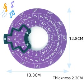 Liyquint Circle of Fifths, Guitar Music Theory Disc, Aluminum Alloy Melody Tool Chord Wheel with Stand Hold, Purple