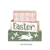 Fenteer 3 Pieces Wooden Easter Table Blocks Easter Tabletop Decorations