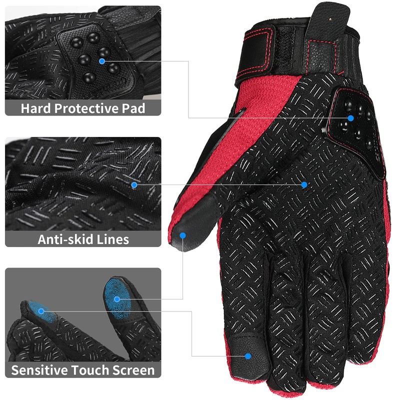 ILM Alloy Steel Touchscreen Bicycle Motorcycle Motorbike Powersports Racing Gloves