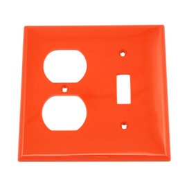 Leviton 2-Gang 1-Toggle 1-Duplex Device Combination Wallplate, Standard Size, Thermoplastic Nylon, Device Mount, 80705-R, Red