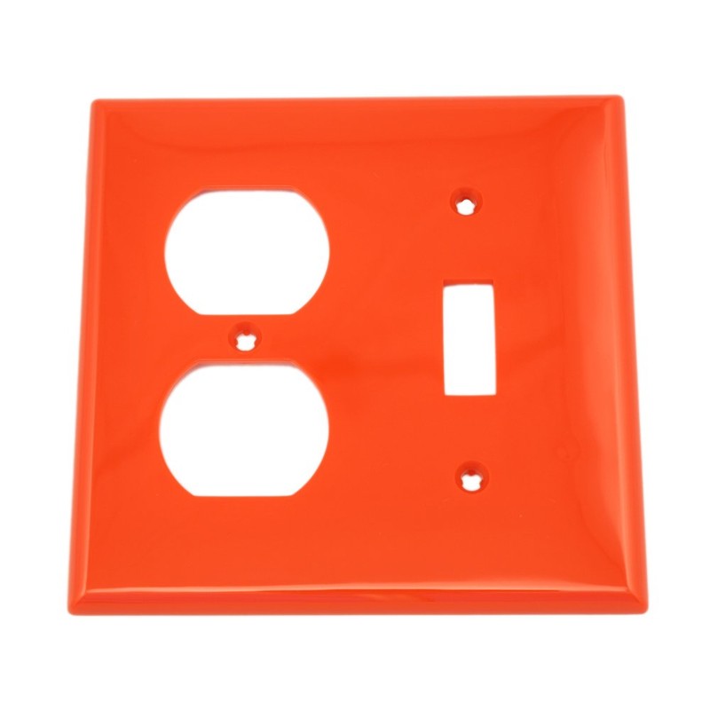 Leviton 2-Gang 1-Toggle 1-Duplex Device Combination Wallplate, Standard Size, Thermoplastic