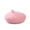 Zasy Plain Beret Hat Classic Wool Felt Flower Cap Casual