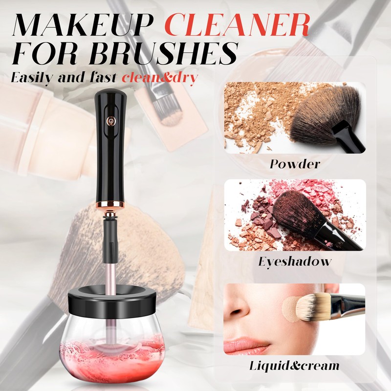 Shimsol Electric Makeup Brush Cleaner Dryer Machine, Automatic Brush Spinner