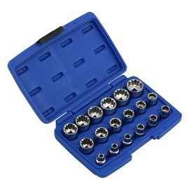 NEIKO 02488A 3/8" Drive Universal 6 Point Metric Socket Set, 18 Piece Universal Mechanic Spline & SAE, Cr-V Steel Low Profile, Spline Bit, 3/8