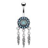 PIERCE ME (2pcs) Antique Turquoise Paved Dream Catcher and Turquoise