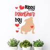 Happy Valentine's Day Pet Dog Wall Decal for Decor Valentine