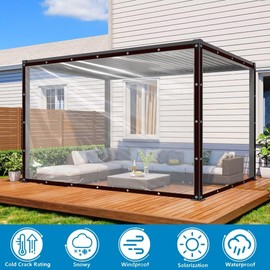 Tarpaulin – Waterproof – with Eyelets 2 x 3 m Transparent – Tarp, Transparent Tarp for Balcony, Wind Protection, Sandpit, Outdoor Garden Furniture, Transparent Tarpaulin for Rabbit Cage / Conservatory