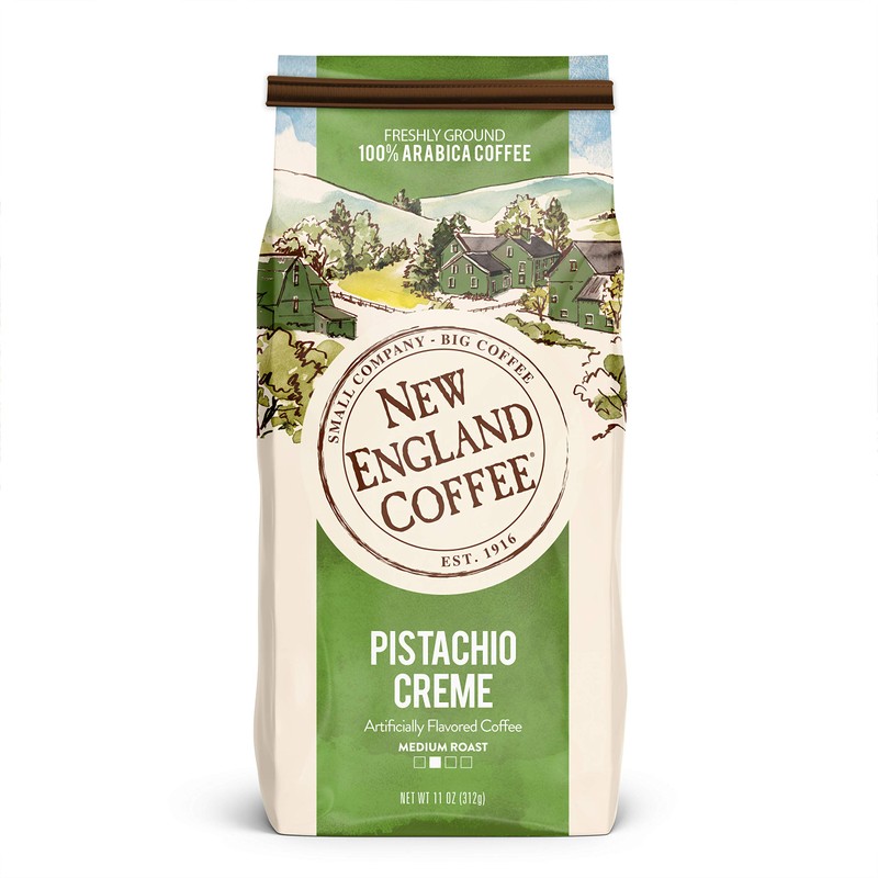 New England Coffee Pistachio Crème Medium Roast Ground Coffee, 11oz