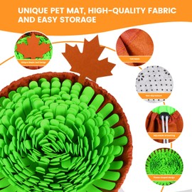 Dog Snuffle Mat,Interactive Sniff Mat for Dogs Slow Eating and Keep Busy,Adjustable Snuffle Mat for Dogs Small and Large Breed, Cats-Dog Puzzle Toys, Encourages Natural Foraging Skills for Cats Dogs
