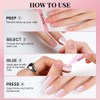 XZMeiLun Pink Pearl Press On Nails Short Almond 30 Pcs,