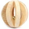 Natural Wood Dumbbell Unicycle Bell Roller Pet Chew Toy for