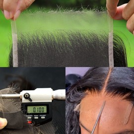 WOWANGEL 13x6 0.1mm SKINLIKE Real HD Lace Frontal Only, Crystal HD Lace Vivid Self-Growing Clean Pre-plucked Natural Hairline Silky Straight Remy Human Hair Invisible Film Lace Frontal 12 Inch