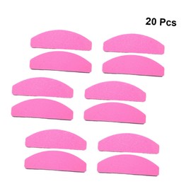 WOONEKY 20pcs Mini Sponge Nail File Half-moon Shaped Nail Art Tool Double-sided Nail Polishing Strip for Home Salon Use