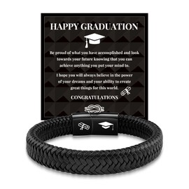 MANVEN Graduation Gifts Graduation Bracelet for Him Class of 2025 College Graduate Gifts High School Bracelet Inspirational for Men Boys Son Grandson Brother Boyfriend Friends Classmate