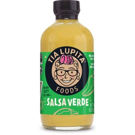 Tia Lupita Salsa Verde Hot Sauce | 8 oz x 1 Bottle | Flavorful Heat, Mild to Medium Spice | Gluten Free, Non GMO, Sugar Free, Low Sodium, Keto, No Carbs - Made with Tomatillos and Green Jalapenos