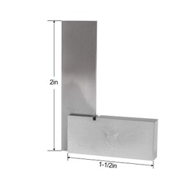 PEC Tools Machinist Square Precision Engineer Wide Seat Square 90 Right Angle Ground Hardened Steel Angle Ruler 2 x 1-1/2 Inch, Suitable for Woodworking and Precision Layout Work