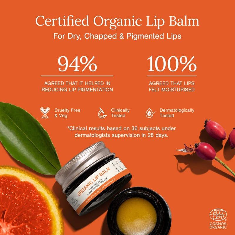 Juicy Chemistry Blood Orange & Rosehip Organic Lip Balm For
