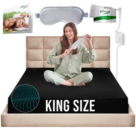 Earth Grounding Sheets King Size with 12% Silver Fiber & 4% Silk & 84% Cotton - Black - Quality Certified Grounded Well Bed Sheet - Conductive Fitted Sheet for Better Sleep