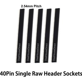 Hayatec 40-Pin 2.54mm Row Straight Female Pin Header Socket Strip, Black