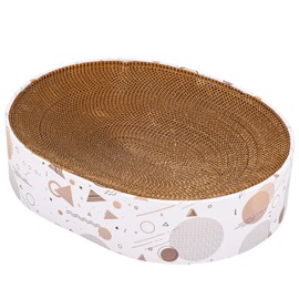 Cardboard Scratcher Pad Scratching Post:Oval Sturdy Cat Scratching Cardboard Pad Breathable Cat Scratch Pad, Cat Scratching Cardboard for Indoor Cats, Furniture Protecter