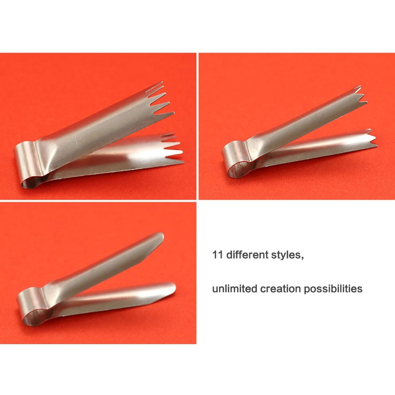 11-Piece Stainless Steel Pottery Texture Clip Set for Clay Modeling