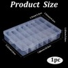PONABEADIY 24 Compartments Bead Organizer with Removable Dividers Container Rectangle
