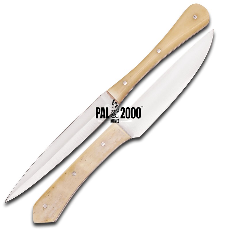 PAL 2000 KNIVES CHE-3115 Handmade D2 Steel 2Knife Set Camel