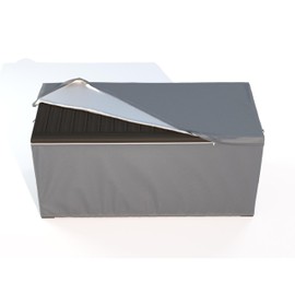 Deck Box Cover, Outdoor Large Storage Box Cover 130 Gallon Deck Box Dust Cover Heavy Duty 600D Oxford Fabric Patio Furniture Cover, Rain, Dust, UV, Wind, Snow Resistant, 52 x26.7 x 28 Inches