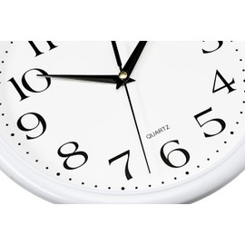 Bernhard Products White Wall Clock Silent Non Ticking 10 Inch Quality Quartz Battery Operated Round Easy to Read Home/Kitchen/Office/Classroom/School Clocks