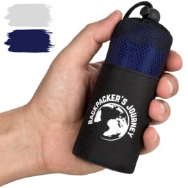 Backpacker's Journey Ultra Small and Ultralight (155 g) Travel Sleeping Bag Lightweight Thin Microfibre Lining Ideal for backpacking, hostels and lodges., blue