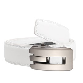 JunLTX Men's Belt, Auto-Lock Type, No Holes, Work, Gentleman's Business, Casual, Automatic Buckle, Stepless Adjustable, Width: 1.4 inches (3.5 cm), 130