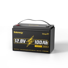 12V 100Ah LiFePO4 Lithium Battery, 12 Volt Lithium Batteries Group 31 Low-Temp Protection Built-in 100A BMS, Up to 15000 Deep Cycles, 1280Wh Rechargeable Lithium Battery, Perfect for RV, Trailer