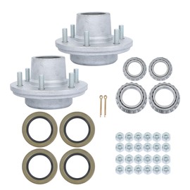 GXYWADY 6 on 5.5 Galvanized Trailer Hub Kit with Trailer Bearing Kit Replacement for 5200-6000lbs Spindle 2 Set