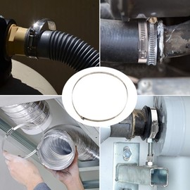 4 Pieces Large Size Metal Hose Clips Stainless Steel Duct Clamps Pipe Clamps 500mm / 19.7inch Hose Clamp Adjustable Ducting Clamps for Securing Hoses and Pipes Tube