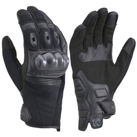 Daytona 15906 Motorcycle Gloves, Spring, Summer, Autumn, Winter, Carbon Protector, Smartphone Compatible, High Protective Gloves, Black, XL Size