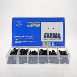 SWORDFISH 60480 210pc Universal Auto Body Shield Retainer Fastener Clip Assortment