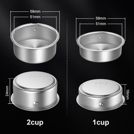 51mm Filter Basket | Double Layer Pressurized Portafilter Basket | Stainless Steel Coffee Portafilter Basket | Espresso Filter Basket