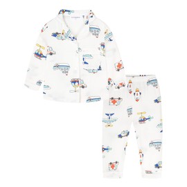 Mud Kingdom Little Boys Cartoon Pajamas Set Button Down Long Sleeve Sleepwear Car Size 6