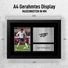 HWC Trading FR A4 Jude Bellingham England Gifts Printed Signed Autograph Picture For Football Fans And Supporters - A4 Framed