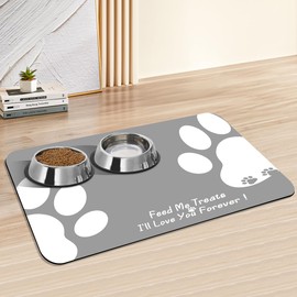 Pet Feeding Mat - Absorbent Dog Food Mat for Floors Waterproof，Placemat Mat for Food and Water Bowls - No Stains No Sliding Quick Dry Dog Water Eating Dish Mat D7-45 * 70cm