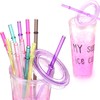 DAKOUFISH 8 Inch Reusable Plastic Replacement Drinking Straws for 12