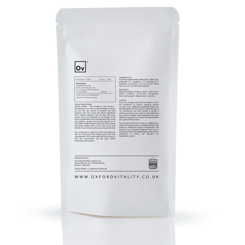 Dong Quai 2000mg Tablets | 2mg Ligustilide Content | Food