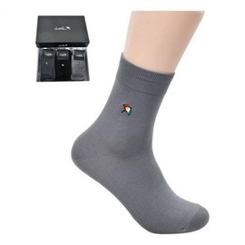 Men's Plain Style Everyday Mid-Calf Suit Socks with Embroidery 5 Pairs Random Delivery - 26cm
