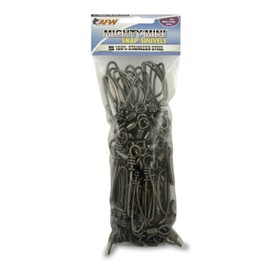 American Fishing Wire Mighty Mini Snap Swivels (100-Percent Stainless Steel), Black Color, Size 2/0, 450 Pound Test, 50-Pieces