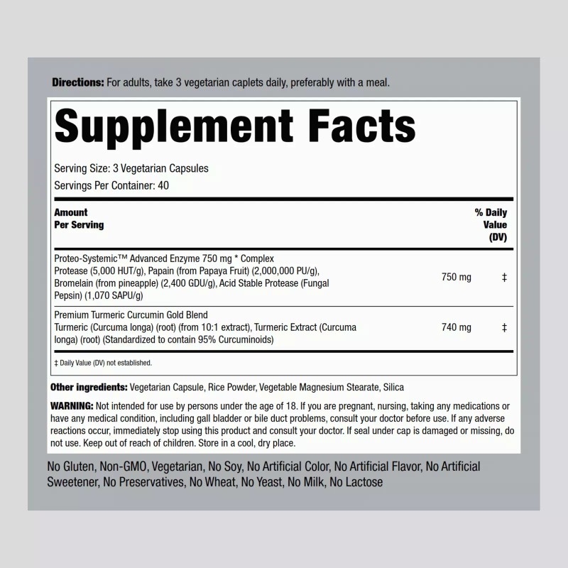 Piping Rock Proteolytic Enzymes | 120 Capsules | Non-GMO, Gluten
