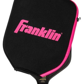 Franklin Sports Pickleball Paddle Cover - Black + Pink Case for Pickleball Paddles - Protective Racket Cover with Hook - Fits Standard Pickleball Paddles